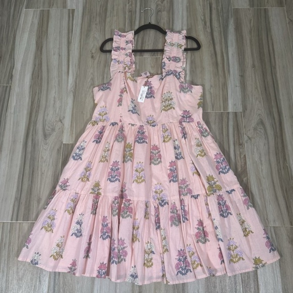 NWT Pink‎ Chicken Via Dress Size XL Pink Flowerette Garden Party Preppy Summer